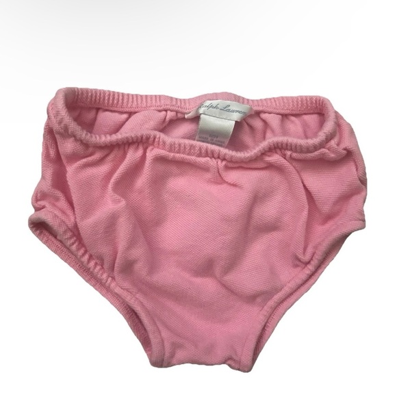 Ralph Lauren Pink Polo Dress Ruffle Bottom And Diaper Cover Size 12 Months - Picture 2 of 3